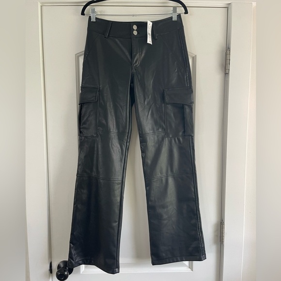 PacSun Pants - Pacsun Low Rise Black Faux Leather Cargo Pants - S